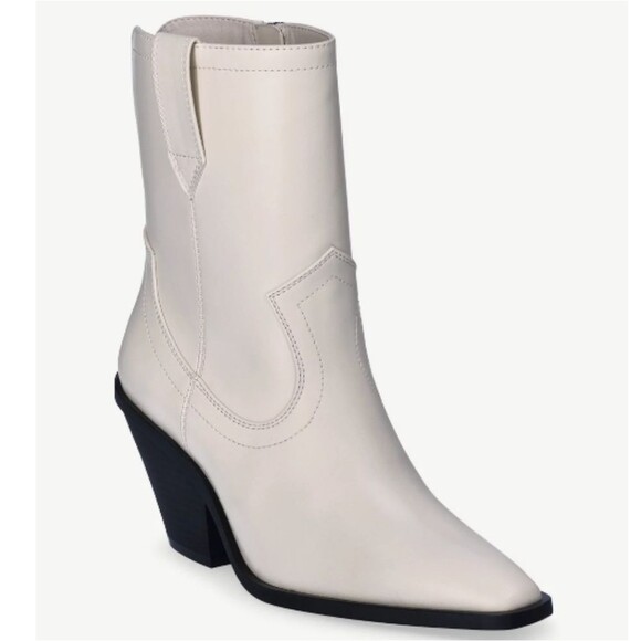 Scoop White Side Zip Western Booties Size 7 NWT - Picture 1 of 6